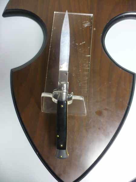 Frank Beltrame -italian stiletto - 23 cm-corno di bufalo scuro - lama classica  modello FB 23/58C-3