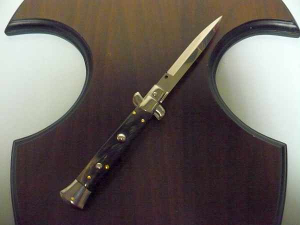 Italian stiletto - pugnale Frank Beltrame - 23 cm -corno di bufalo scuro- lama baionetta  FB 23/58B - 7
