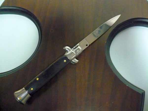 Frank Beltrame -italian stiletto - 23 cm-corno di bufalo scuro - lama classica  modello FB 23/58C-3