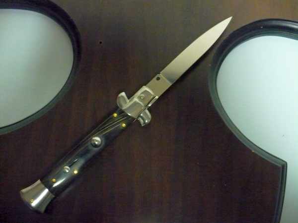 Frank Beltrame , italian stiletto - 23 cm , corno di bufalo scuro - lama baionetta , modello FB 23/58C - 9