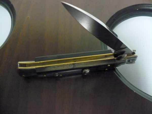 Frank Beltrame -italian stiletto - 23 cm-corno di bufalo scuro - lama classica  modello FB 23/58C-3