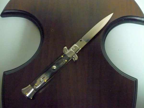 Italian stiletto - pugnale Frank Beltrame - 23 cm -corno di bufalo scuro- lama classica  FB 23/58C - 12