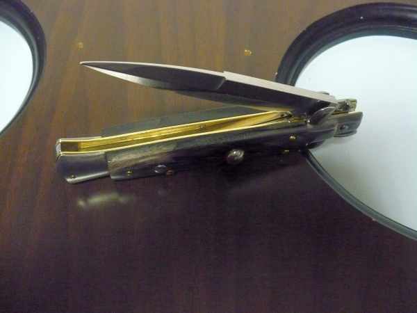 Italian stiletto - pugnale Frank Beltrame - 23 cm -corno di bufalo scuro- lama baionetta  FB 23/58B - 7