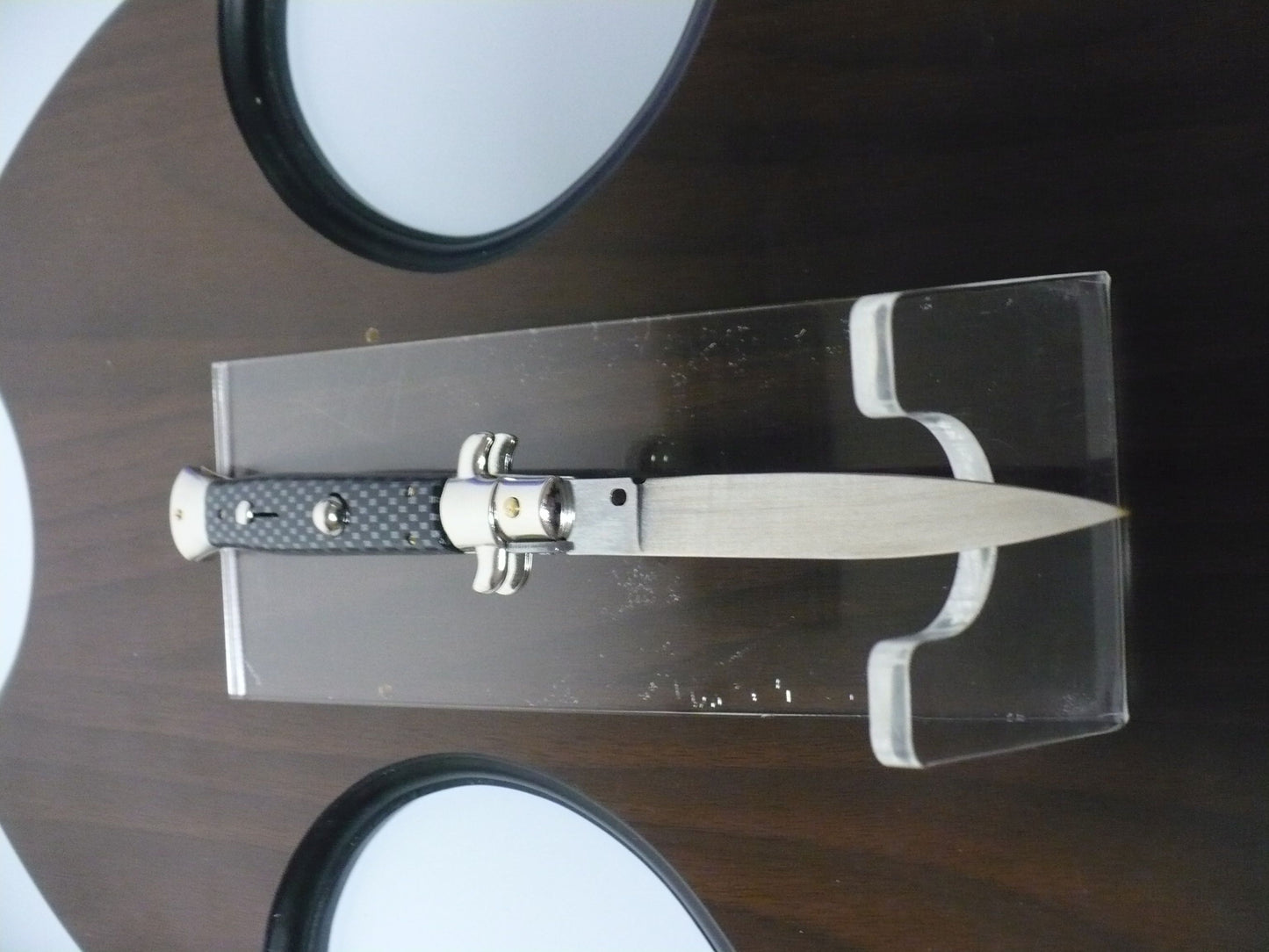 Frank Beltrame - Italian stiletto 23 cm, pugnale, in fibra di carbonio , lama classica