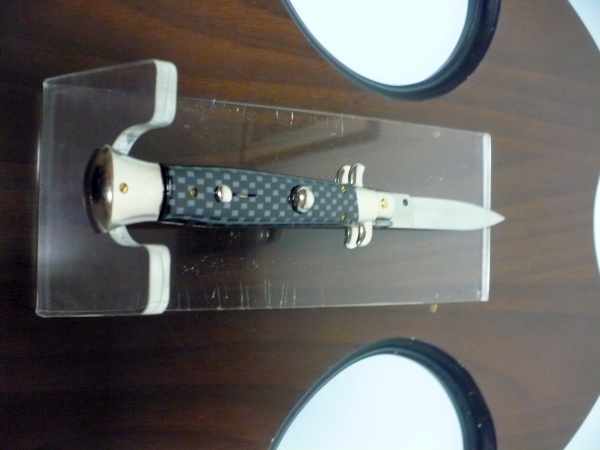 Frank Beltrame - Italian stiletto 23 cm, pugnale, in fibra di carbonio , lama classica