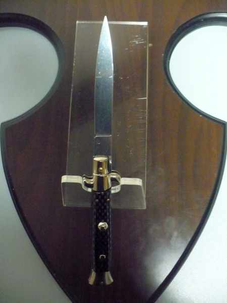 Frank Beltrame - Italian stiletto 23 cm, pugnale, in fibra di carbonio , lama classica