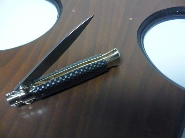 Frank Beltrame - Italian stiletto 23 cm, pugnale, in fibra di carbonio , lama classica