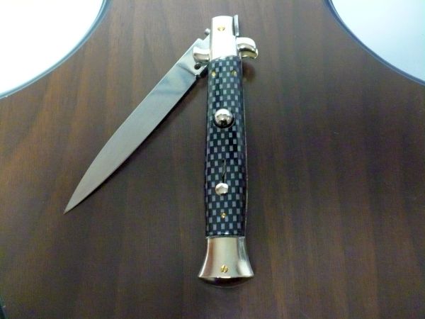 Frank Beltrame - Italian stiletto 23 cm, pugnale, in fibra di carbonio , lama classica