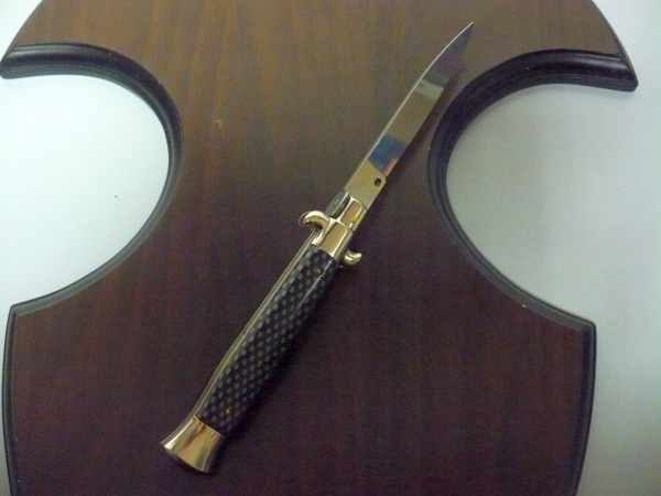 Frank Beltrame - Italian stiletto 23 cm, pugnale, in fibra di carbonio , lama classica