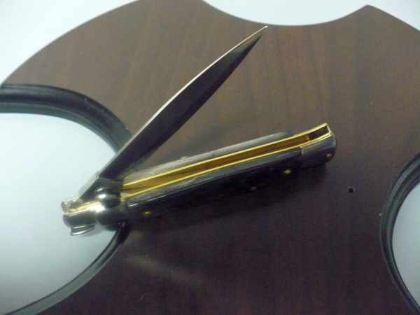 Frank Beltrame -italian stiletto - 23 cm-corno di bufalo scuro - dagger  modello FB 23/58D - 5