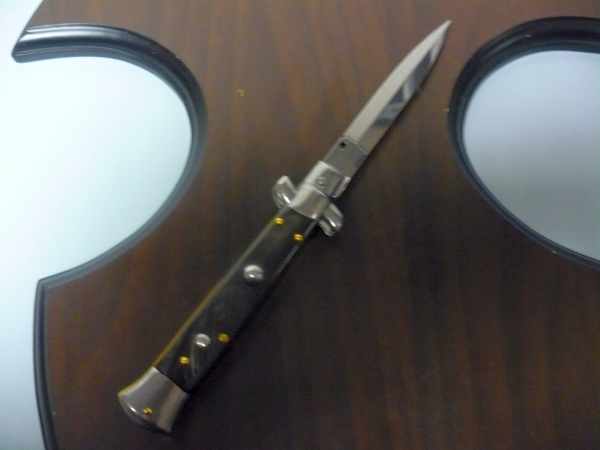 Frank Beltrame -italian stiletto - 23 cm-corno di bufalo scuro - dagger  modello FB 23/58D - 5