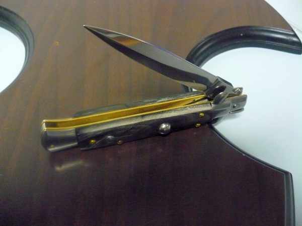 Frank Beltrame -italian stiletto - 23 cm-corno di bufalo scuro - dagger  modello FB 23/58D - 5