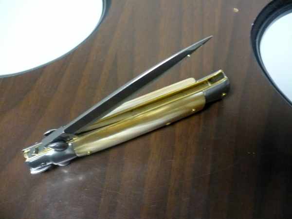 Italian stiletto - pugnale Frank Beltrame - 23 cm -corno di bufalo chiaro- lama dagger  FB 23/48D - 10