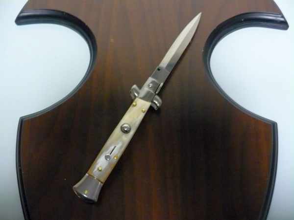 FRANK BELTRAME - italian stiletto , pugniale - 23 cm - corno di bufalo chiaro -dagger - moddello FB 23/48D -2