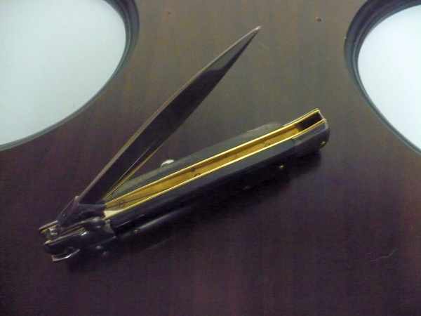 Frank Beltrame , italian stiletto , pugnale - 23 cm , corno di bufalo scuro,lama dagger , modello FB 23/58D -19