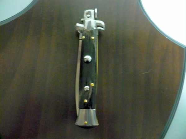 Frank Beltrame , italian stiletto , pugnale - 23 cm , corno di bufalo scuro,lama dagger , modello FB 23/58D -19