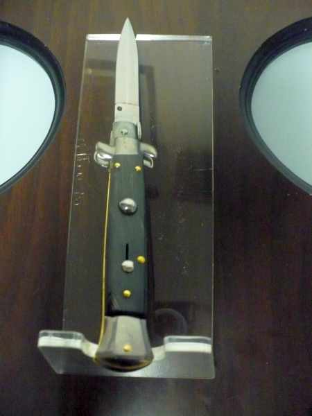 Frank Beltrame , italian stiletto , pugnale - 23 cm , corno di bufalo scuro,lama dagger , modello FB 23/58D -21