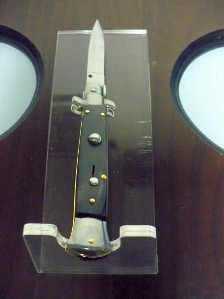 Frank Beltrame , italian stiletto , pugnale - 23 cm , corno di bufalo scuro,lama dagger , modello FB 23/58D -19