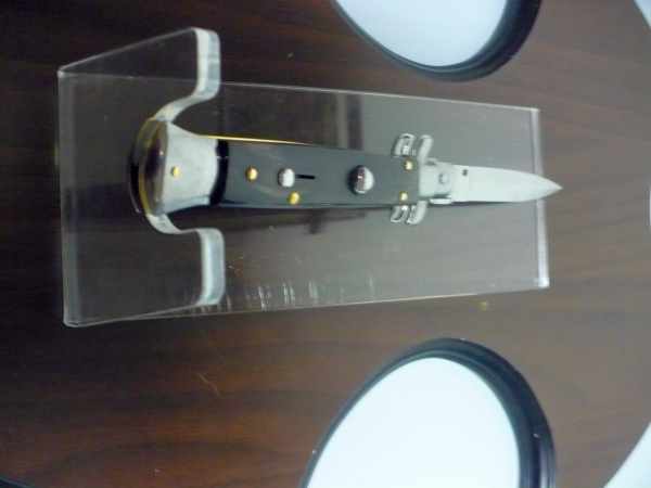 Frank Beltrame , italian stiletto , pugnale - 23 cm , corno di bufalo scuro,lama dagger , modello FB 23/58D -19