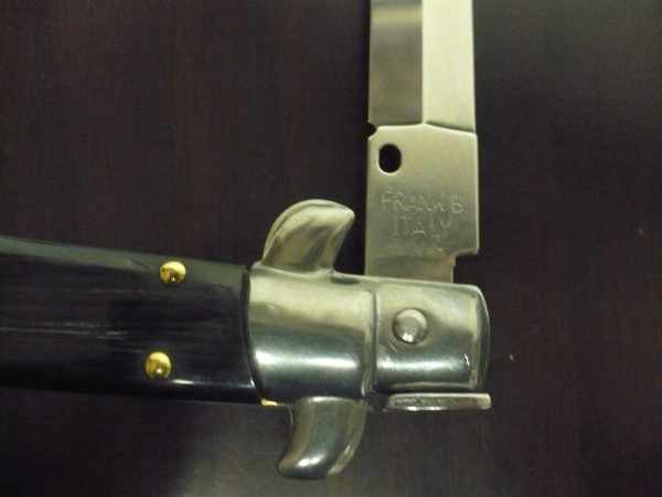 Frank Beltrame , italian stiletto , pugnale - 23 cm , corno di bufalo scuro,lama dagger , modello FB 23/58D -21