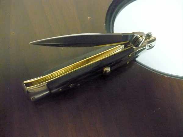 Picklock - Frank Beltrame - Italian stiletto -pugnale 23cm, lama dagger- corno di bufalo scuro FB  P23/58 - 9
