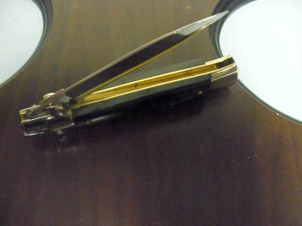 Picklock - Frank Beltrame - Italian stiletto -pugnale 23cm, lama dagger- corno di bufalo scuro FB  P23/58 - 9