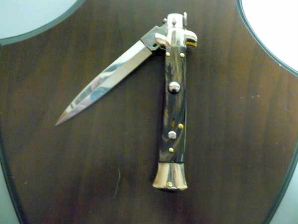 Picklock - Frank Beltrame - Italian stiletto -pugnale 23cm, lama dagger- corno di bufalo scuro FB  P23/58 - 9