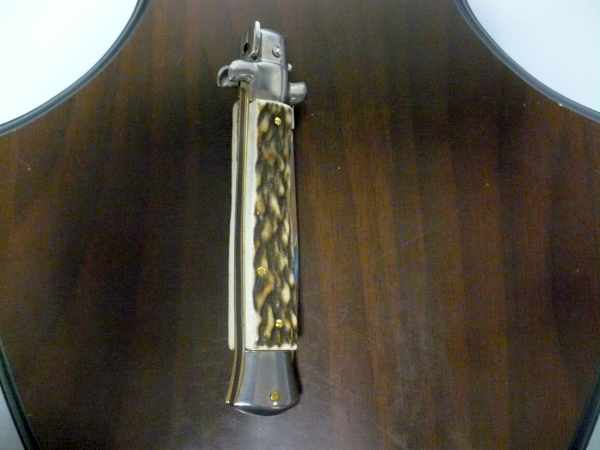 Coltello a scatto - pugnale -Frank Beltrame - italian stiletto 23 cm - corno di cervo / deer horn - lama dagger  FB 23/63D- 7