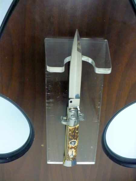 Coltello a scatto - pugnale -Frank Beltrame - italian stiletto 23 cm- lama dagger - corno di cervo / deer horn - FB 23/63D - 8