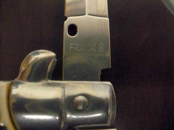 Coltello a scatto - pugnale -Frank Beltrame - italian stiletto 23 cm - corno di cervo / deer horn - lama dagger  FB 23/63D- 7