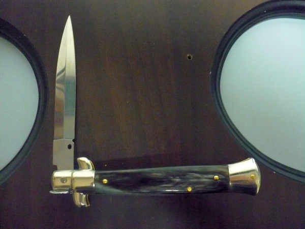 Picklock - Frank Beltrame - Italian stiletto -pugnale 23cm, lama dagger- corno di bufalo scuro FB  P23/58 - 14