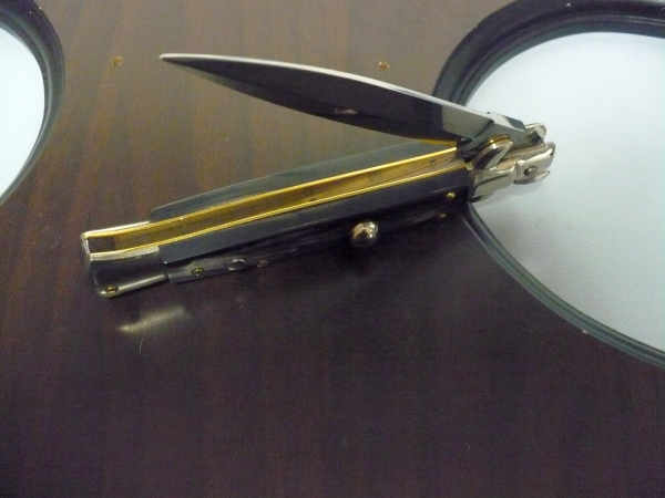 Picklock - Frank Beltrame - Italian stiletto -pugnale 23cm, lama dagger- corno di bufalo scuro FB  P23/58 - 14