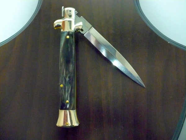 Picklock - Frank Beltrame - Italian stiletto -pugnale 23cm, lama dagger- corno di bufalo scuro FB  P23/58 - 14