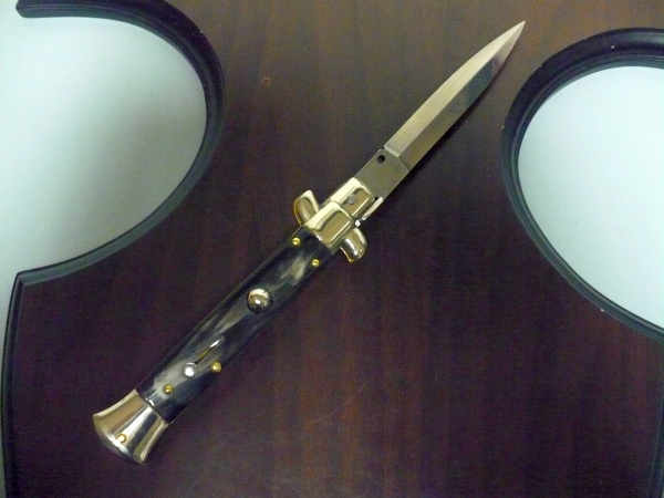 Picklock - Frank Beltrame - Italian stiletto -pugnale 23cm, lama dagger- corno di bufalo scuro FB  P23/58 - 14