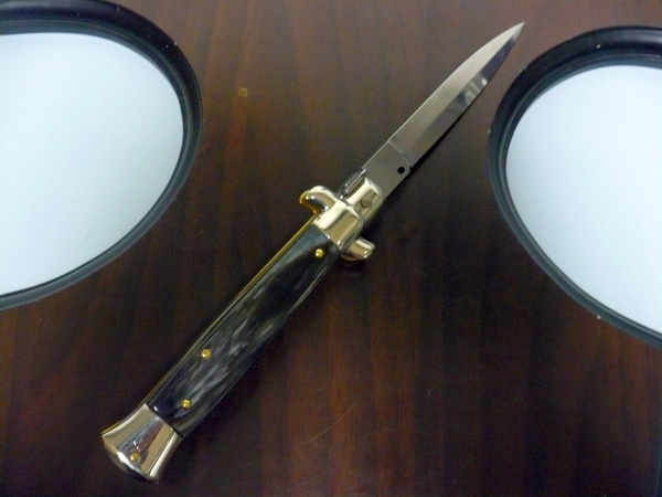 Picklock - Frank Beltrame - Italian stiletto -pugnale 23cm, lama dagger- corno di bufalo scuro FB  P23/58 - 14