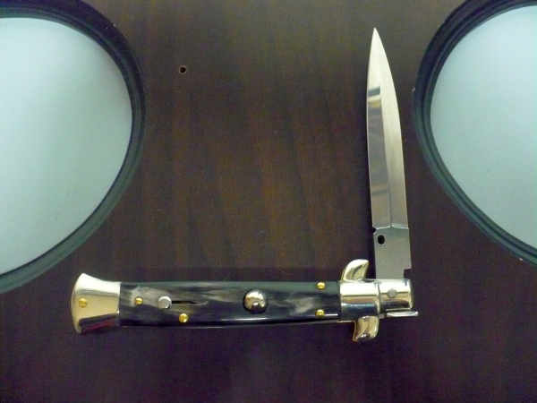 Picklock - Frank Beltrame - Italian stiletto -pugnale 23cm, lama dagger- corno di bufalo scuro FB  P23/58 - 14