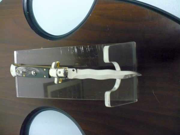 Picklock - Frank Beltrame - Italian stiletto -pugnale 23cm, lama kriss- corno di bufalo scuro FB  P23/58- 10