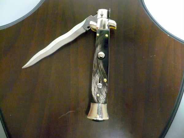 Picklock - Frank Beltrame - Italian stiletto -pugnale 23cm, lama kriss- corno di bufalo scuro FB  P23/58- 10