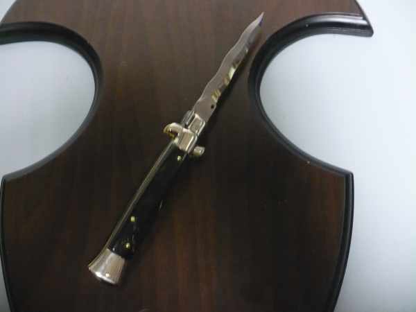 Picklock - Frank Beltrame - Italian stiletto -pugnale 23cm, lama kriss- corno di bufalo scuro FB  P23/58- 10