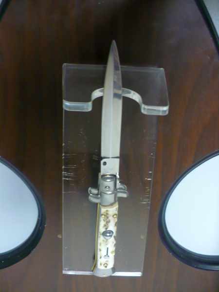 Coltello a scatto - pugnale -Frank Beltrame - italian stiletto 23 cm - corno di cervo / deer horn - lama dagger  FB 23/63D- 1