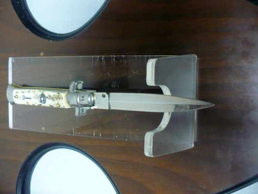 Coltello a scatto - pugnale -Frank Beltrame - italian stiletto 23 cm - corno di cervo / deer horn - lama dagger  FB 23/63D- 1