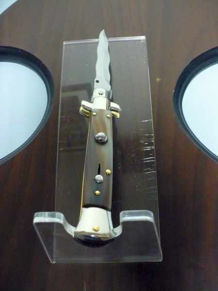 Picklock - Frank Beltrame - Italian stiletto -pugnale 23cm, lama kriss- corno di bufalo chiaro FB  P23/48- 7