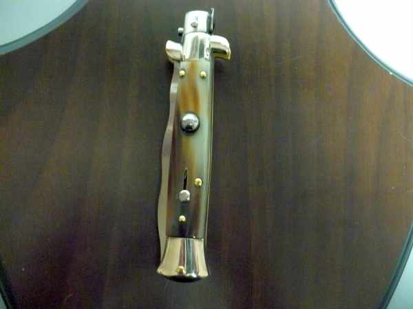 Picklock - Frank Beltrame - Italian stiletto -pugnale 23cm, lama kriss- corno di bufalo chiaro FB  P23/48- 7