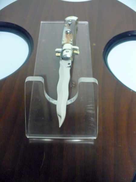 Picklock - Frank Beltrame - Italian stiletto -pugnale 23cm, lama kriss- corno di bufalo chiaro FB  P23/48- 7