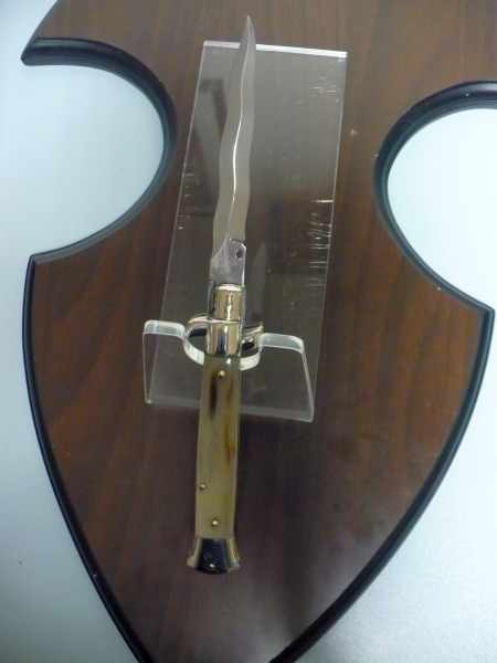 Picklock - Frank Beltrame - Italian stiletto -pugnale 23cm, lama kriss- corno di bufalo chiaro FB  P23/48- 7