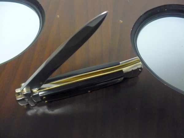 Italian stiletto - AGA Campolin - maltese / crociato - 23cm - corno di bufalo brasiliano / brazilian buffalo horn - 1