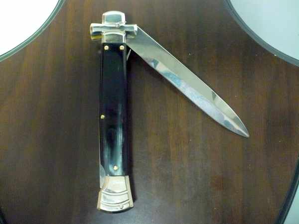 Italian stiletto - AGA Campolin - maltese / crociato - 23cm - corno di bufalo brasiliano / brazilian buffalo horn - 1