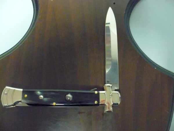 Italian stiletto - AGA Campolin - maltese / crociato - 23cm - corno di bufalo brasiliano / brazilian buffalo horn - 1