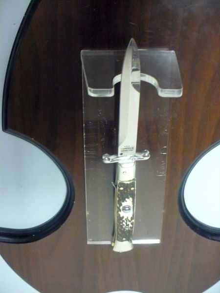 Swinguard A.G.A. Campolin - italian stiletto 23 cm - corno di cervo / deer horn - lama baionetta -4