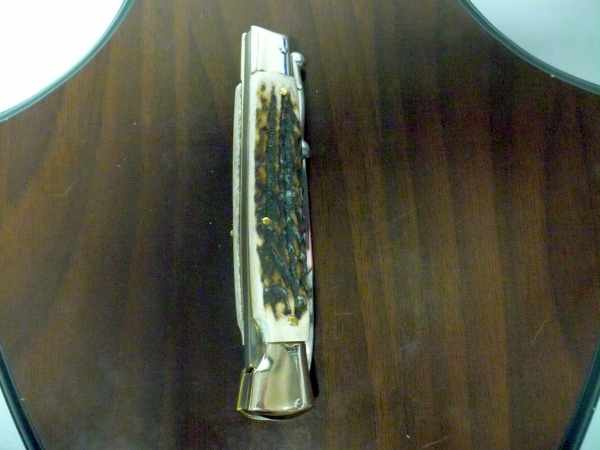 Swinguard A.G.A. Campolin - italian stiletto 23 cm - corno di cervo / deer horn - lama baionetta -4